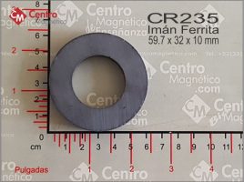 IMÁN CERÁMICO-FERRITA ANILLO 59.7X32.0X10.0 MM CLAVE: CR235