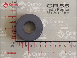 IMÁN CERÁMICO-FERRITA ANILLO 55X24X12 MM CLAVE: CR55