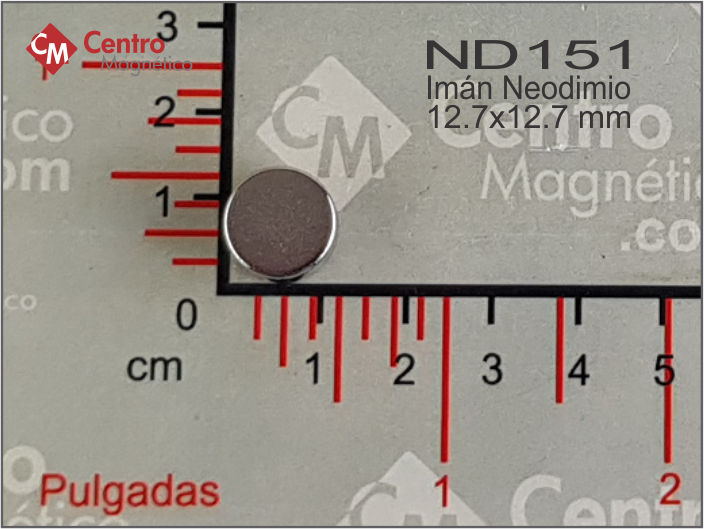 Centro Magnético  IMÁN DE NEODIMIO DISCO 12.7X12.7 MM CLAVE