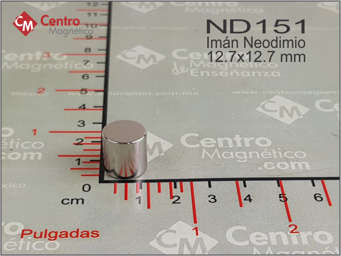 Centro Magnético  IMÁN DE NEODIMIO DISCO 12.7X12.7 MM CLAVE